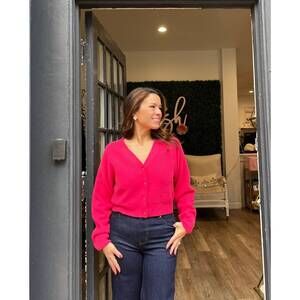 NEW COLORUSH koa cropped cardigan in topaz